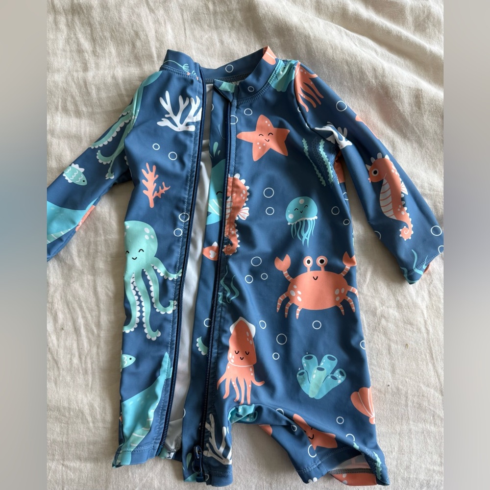 Kids Swimwear with Sea Creature Design